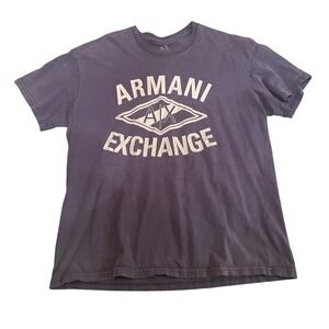 Armani Exchange T Shirt‎ Mens XL Graphic Logo Cotton Casual Tee Top Blue